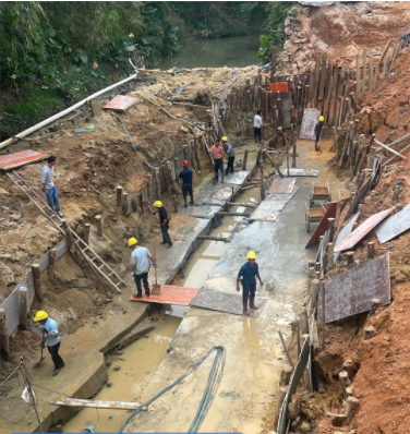 东莞市大岭山镇大塘朗大坑新村二巷1号厂房排渠河道挡墙及地面修复工程